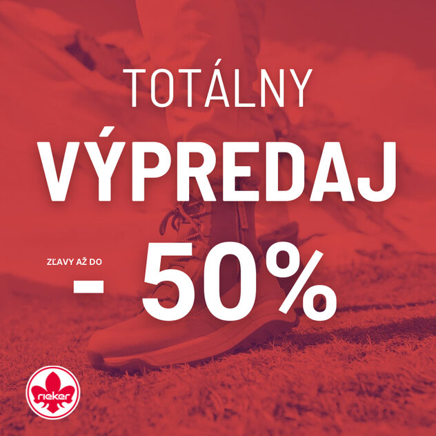 Totálny výpredaj obuvi Rieker: Zľavy až do -50%