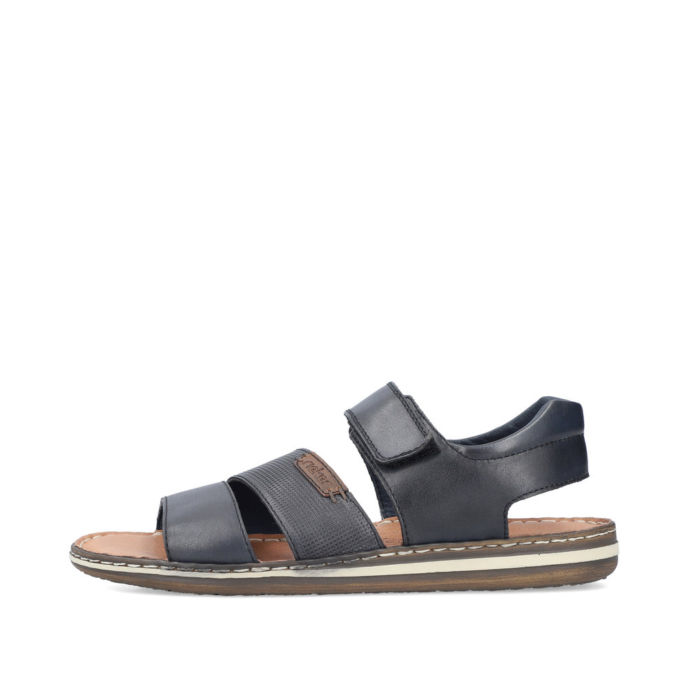 Sandales Rieker Homme 21084 - Cuir Synthétique Noir Confort Large