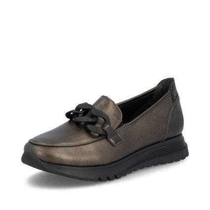 Dámske mokasíny Rieker 49051-25 bronzová