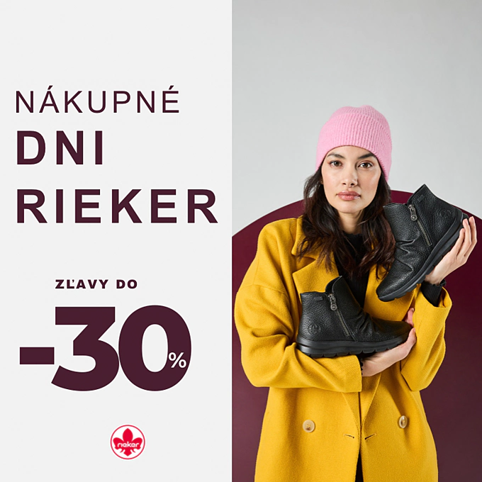 Dni Rieker: Doprajte si komfort a štýl so zľavami až do -30%!