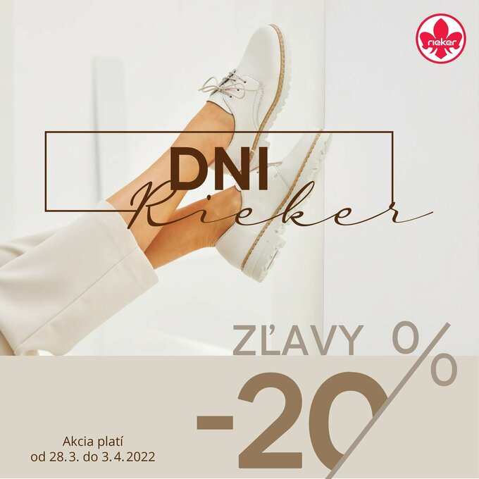 Dni Rieker so zľavou - 20% obuv Rieker