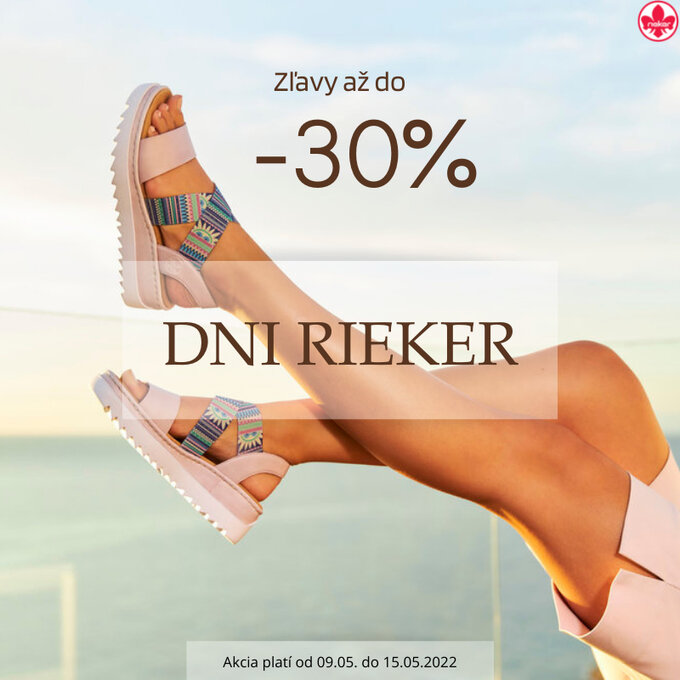 Dni Rieker: Zľavy až do -30% obuv Rieker