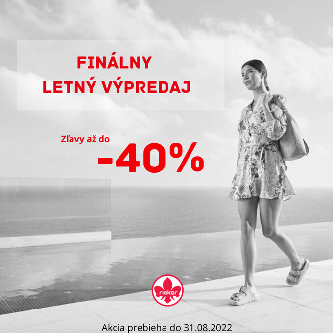 Finálny letný výpredaj: Zľavy až do -40% obuv Rieker