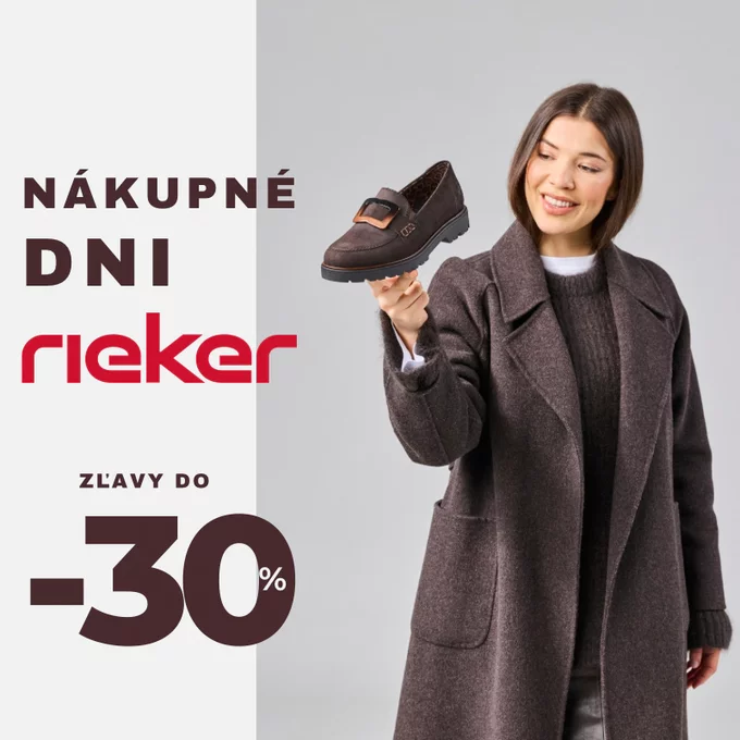 Nákupné dni Rieker – zľavy až 30 % na vašu obľúbenú značku