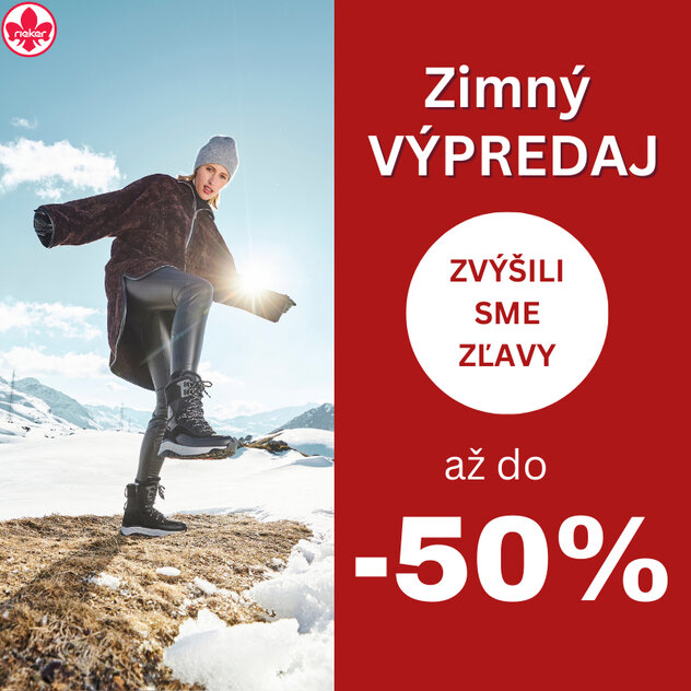 Obuv Rieker ZIMNÝ VÝPREDAJ: Zvýšili sme zľavy až na -30% na nové modely