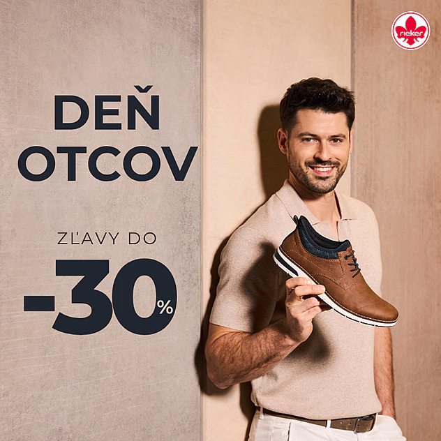 Oslávte Deň otcov s výnimočnými zľavami na pánsku obuv Rieker až do -30%