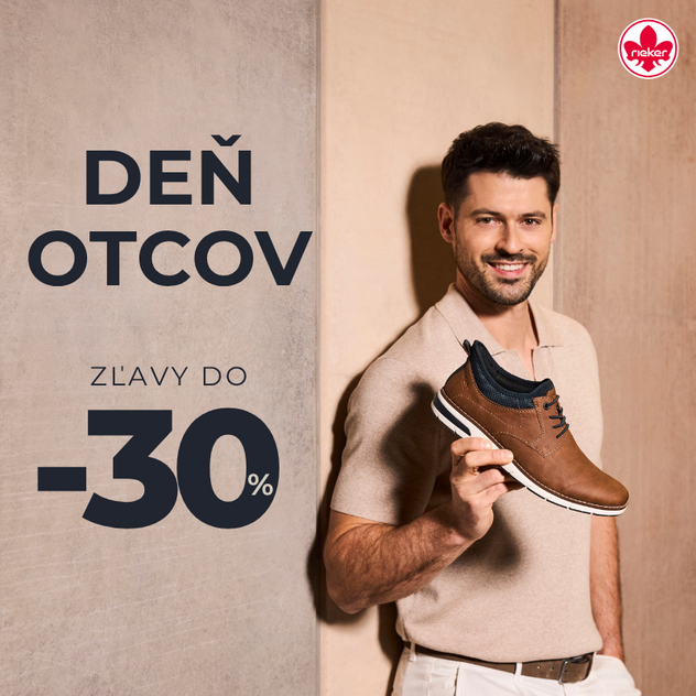 Oslávte Deň otcov s výnimočnými zľavami na pánsku obuv Rieker až do -30%
