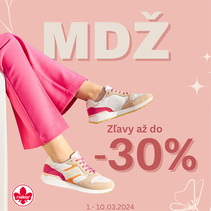 Oslávte MDŽ s exkluzívnymi zľavami až do - 30% na obuv a kabelky Rieker