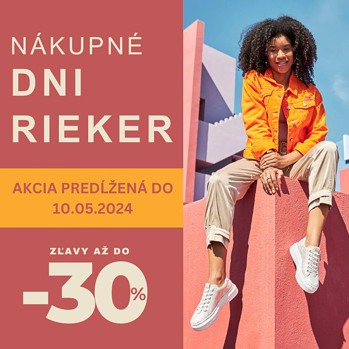 Predĺžená akcia Dni Rieker: Zľavy až do -30% pokračujú