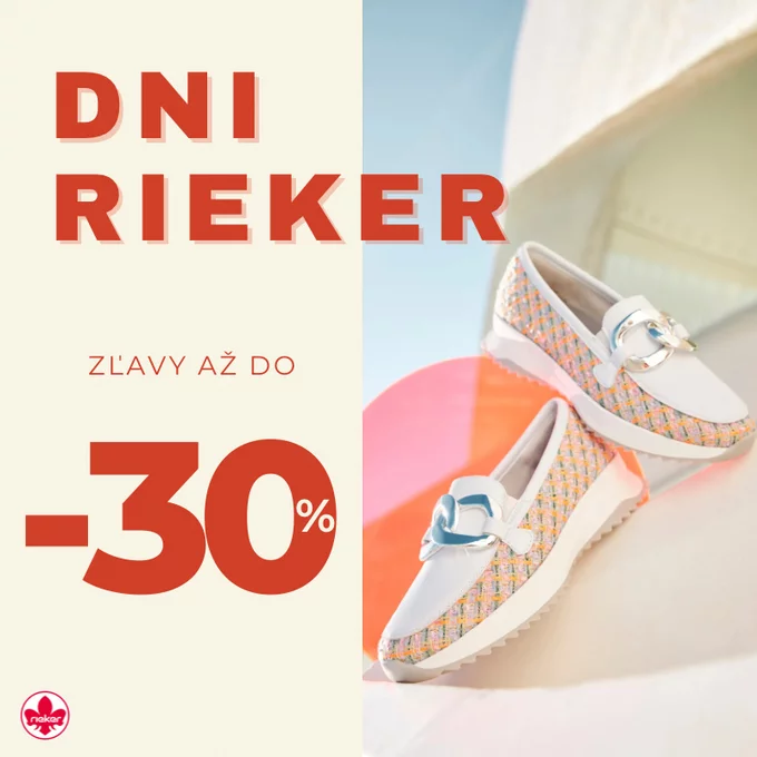 Predĺžená akcia Dni Rieker: Zľavy až do -30% pokračujú