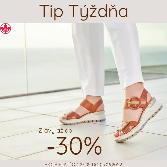 Tip Týždňa: Zľavy až do - 30 % obuv Rieker