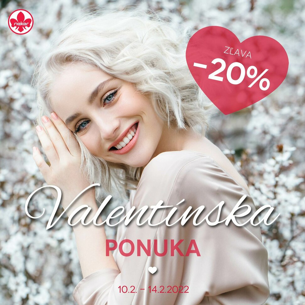 Valentínska ponuka: Zľavy až -20% Obuv Rieker