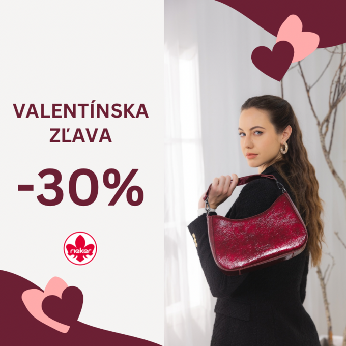 Valentínska zľava –30 % na kabelky a batohy Rieker
