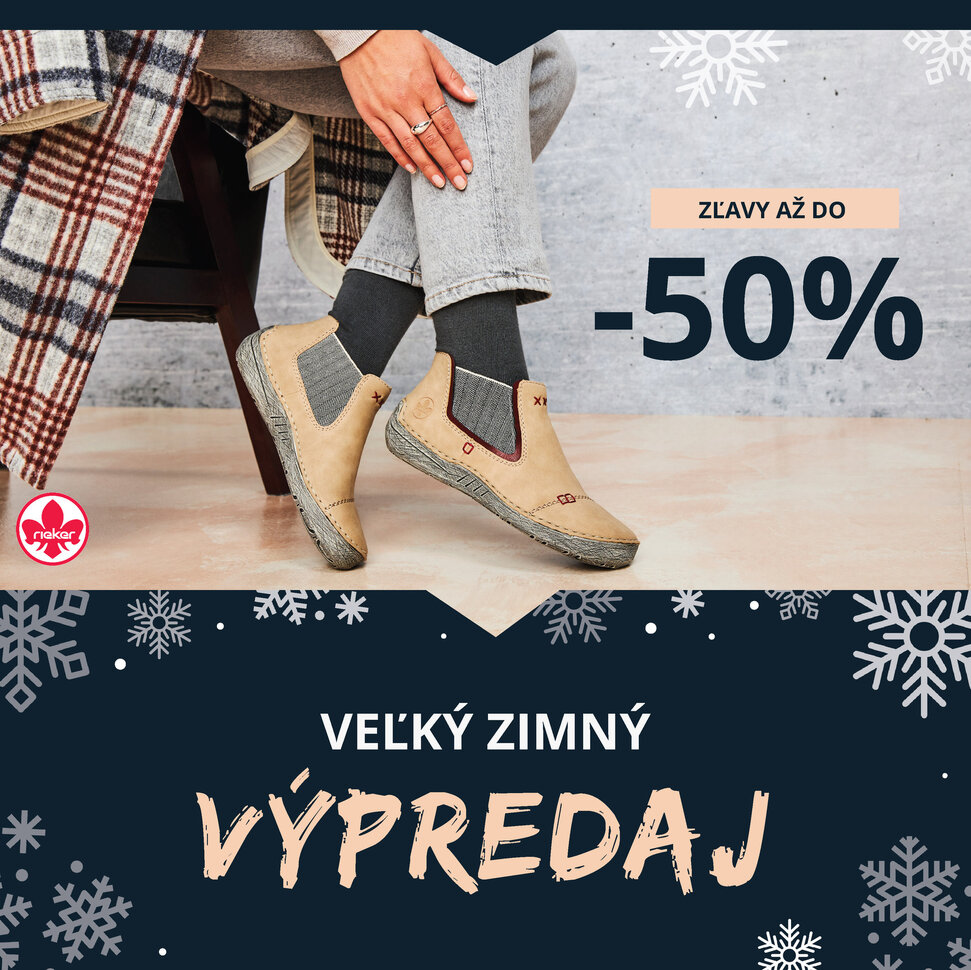 Veľký zímný VÝPREDAJ v Rieker: Zľavy až do -50%