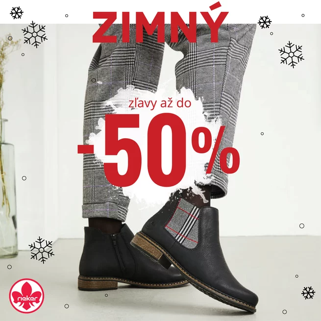 Zimný výpredaj až do -50% obuv Rieker